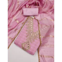 SWARNGANGA TEX Geometric Woven Design Sequinned Unstitched Dress Material-picture-27