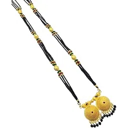 swaroop designer 34 Inch Long Blackbead Gold Plated Maharashtrian Marathi Vati mangalsutra Marathi Style New Designe Mangalsutra-picture-23
