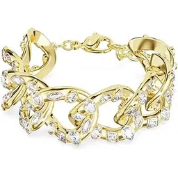 swarovski Imber bracelet, Statement, Mixed cuts, White, Gold-tone plated-picture-26