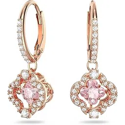 swarovski Una drop earrings, Clover, Pink, Rose gold-tone plated-picture-11