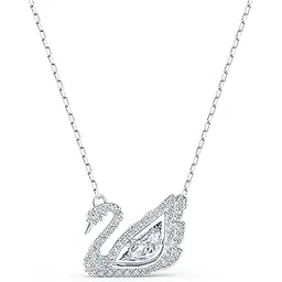 swarovski Women Dancing Swan Necklace, White, Rhodium Plated-picture-35