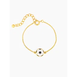 SWASHAA Boys 18K Gold-Plated Stainless Steel Football Charm Bracelet-picture-17