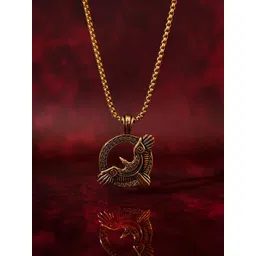 SWASHAA Men 18K Gold Plated Stainless Steel Froro Eagle Pendant With Chain-picture-21