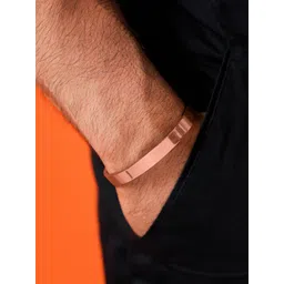 SWASHAA Men Ian Stainless Steel Rose Gold-Plated Kada Bracelet-picture-24