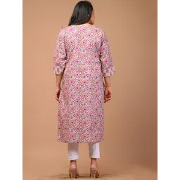Swasti Plus Size Floral Printed Cotton Straight Kurta image 5