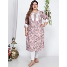 Swasti Plus Size Floral Printed Pure Cotton Kurta-picture-33