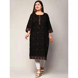 Swasti Women Black Floral Thread Work Floral Kurta-picture-33