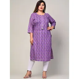 Swasti Women Purple Ethnic Motifs Printed Thread Work Floral Kurta-picture-12