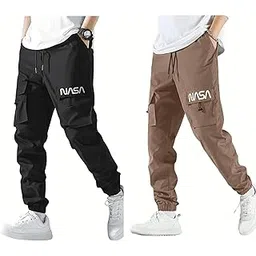 swastik aparels Swastik Apparels Men's NASA Track Pant Combo | Track Pants | Lower | Joggers | Combo of 2 | Pack of 2 Pant | Cargo Pant (BLK+KHK)-picture-24