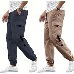 swastik aparels Swastik Apparels Men's Track Pant Combo | Track Pants | Lower | Joggers | Combo of 2 | Pack of 2 Pant | Cargo Pant (DGR+KHK)-picture-20