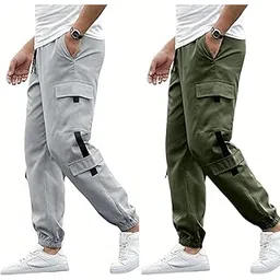 swastik aparels Swastik Apparels Men's Track Pant Combo | Track Pants | Lower | Joggers | Combo of 2 | Pack of 2 Pant | Cargo Pant (LGR+GRN)-picture-19