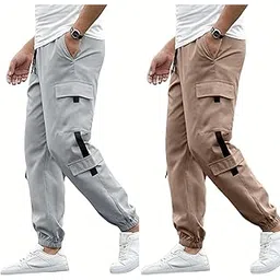 swastik aparels Swastik Apparels Men's Track Pant Combo | Track Pants | Lower | Joggers | Combo of 2 | Pack of 2 Pant | Cargo Pant (LGR+KHK)-picture-11