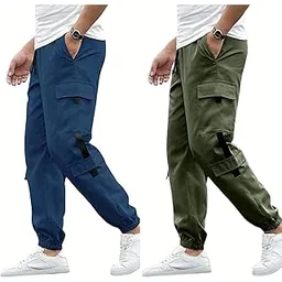 swastik aparels Swastik Apparels Men's Track Pant Combo | Track Pants | Lower | Joggers | Combo of 2 | Pack of 2 Pant | Cargo Pant (NVY+GRN)-picture-18