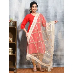 swatika Floral Embroidered Gotta Patti Organza Dupatta-picture-41