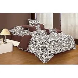 Swayam Cotton 1 Single Duvet Cover | Rajai Cover | Quilt Cover | Comforter Cover | Dark Brown | Floral-picture-12