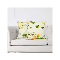 Swayam Beige & Green Cotton 160 TC Cushion Covers - Set of 2-picture-17