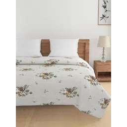 SWAYAM Beige & Green Floral AC Room 150 GSM Double Bed Comforter-picture-33