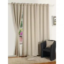 Swayam Beige J&B Blackout Eyelet Door Curtain - Single Piece (7 Ft)-picture-16