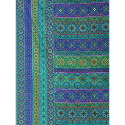 SWAYAM Blue & Green 180 TC Fine Cotton Queen Bedsheet with 2 Pillow Covers image 3