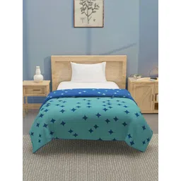 SWAYAM Blue & Green Geometric Printed Cotton AC Room 120 GSM Dohar-picture-29