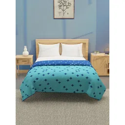SWAYAM Blue & Green Geometric Printed Cotton AC Room 120 GSM Dohar-picture-27