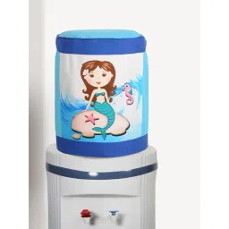Swayam Blue & White Cotton 20 Litre Water Dispenser Bottle Cover - Set of 1-picture-14