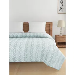 SWAYAM Blue & White Floral AC Room 150 GSM Double Bed Comforter-picture-19