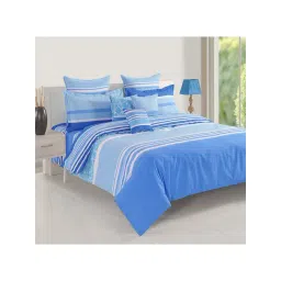 Swayam Blue Cotton Geometric Double Bed Sheets 2 Pillow Covers-picture-20