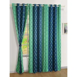 Swayam Blue Ethnic Sigma Eyelet Door Curtain - Single Piece (7 Ft)-picture-45
