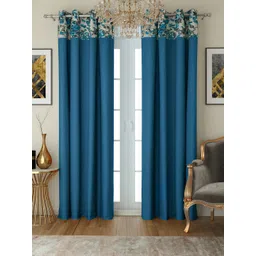 SWAYAM Blue Set of 2 Door Curtains-picture-10