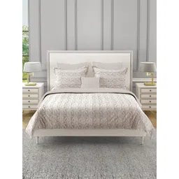 SWAYAM Brown & White Floral Printed Cotton 210 TC Queen Bedsheet Set 1.82 m x 1.98 m-picture-17