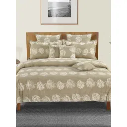 Swayam Brown Cotton Blend Floral King Bed Sheets 2 Pillow Covers-picture-18