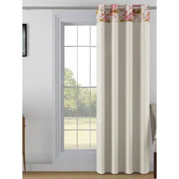 SWAYAM Cream-Coloured & Pink Room Darkening Long Door Curtain-picture-11
