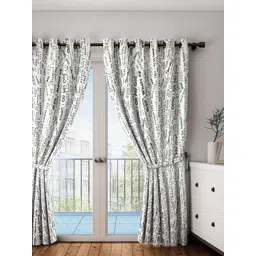 SWAYAM Cream-Coloured Printed Black Out Door Curtains-picture-14