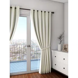 SWAYAM Cream-Coloured Single Blackout Door Curtain-picture-30
