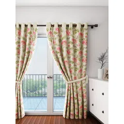 SWAYAM Cream-Coloured Single Floral Print Door Curtain-picture-18