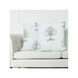 Swayam Green Cotton 200 TC Cushion Covers - Set of 2-picture-10