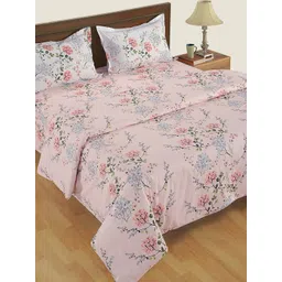 Swayam Grey & Pink Cotton 180TC Printed Bedding Set-picture-35