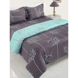 SWAYAM Grey & Turquoise Blue Cotton 200 TC Abstract Printed Bedding Set-picture-13