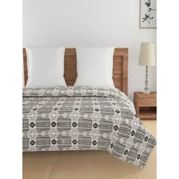 SWAYAM Grey & White Floral AC Room 150 GSM Double Bed Comforter-picture-24