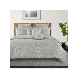 Swayam Grey Cotton Geometric King Bed Sheets 2 Pillow Covers-picture-40