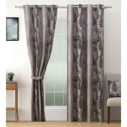 swayam Grey Polyester Blackout 7.5 Feet Eyelet Curtain (Set of 2)-picture-32