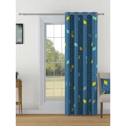 Swayam OMEGA Navy & Yellow Polyester 180 TC 330 GSM Door Curtain-picture-28