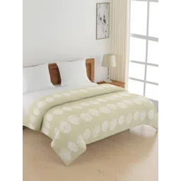 SWAYAM Pastel Vogue Beige Floral Printed Pure Cotton AC Room 150 GSM Double Bed Comforter-picture-23