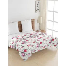 SWAYAM Pink & White Floral AC Room 150 GSM Double Bed Comforter image 1