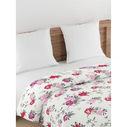 SWAYAM Pink & White Floral AC Room 150 GSM Double Bed Comforter image 2