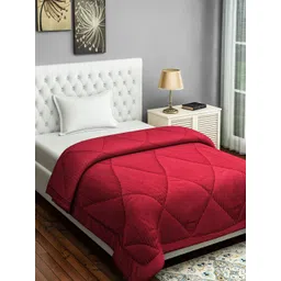 SWAYAM Red Solid AC Room 150 GSM Single Bed Comforter-picture-34