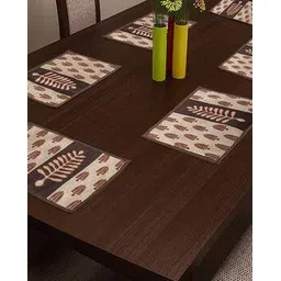 swayam Set of 4 Leaf Print Table Mats 18"X12"-picture-14