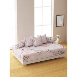SWAYAM Set Of 6 Beige & Brown Printed 144 TC Bedsheet With Bolster & Cushion Covers-picture-30