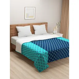 SWAYAM Teal Ethnic Motifs AC Room 110 GSM Double Bed Dohar-image-12